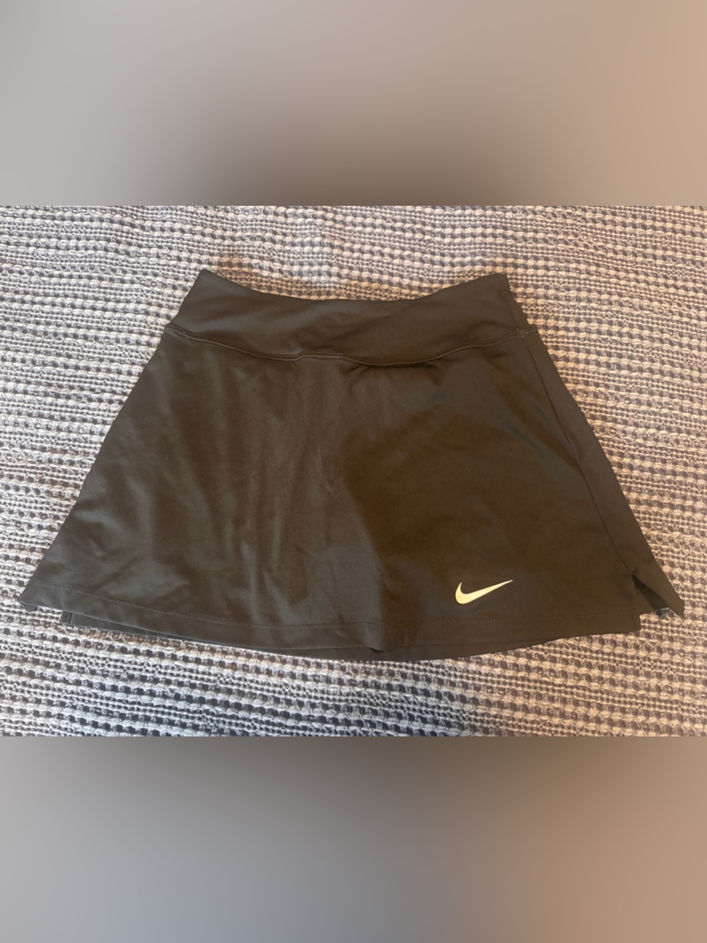 Nike Women's Black Athletic Shorts with White Swoosh